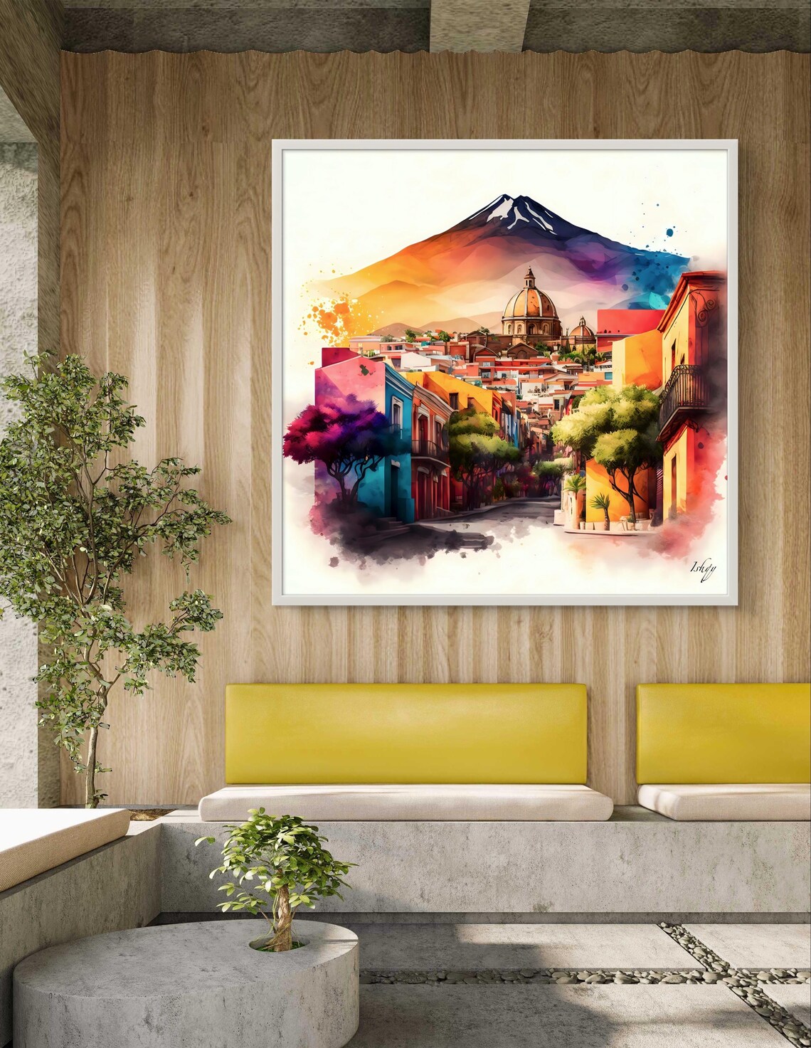 Bernal, Queretaro Mexican Travel Poster Art Print - Image 3