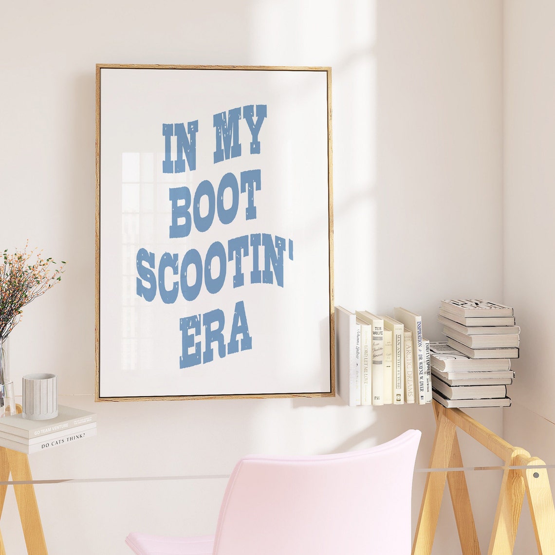 Trendy Cowgirl Wall Art In My Boot Scootin Era Wall Art Print Cowgirl Coastal Blue Western Inspired Wall Art Trendy College Gallery Wall - Image 2