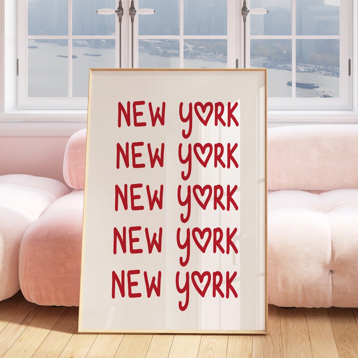 New York Print Poster Wall Art Ny New York Art Minimalist Ny Art Heart Art New York Print New York Big Apple Wall Art Print Art