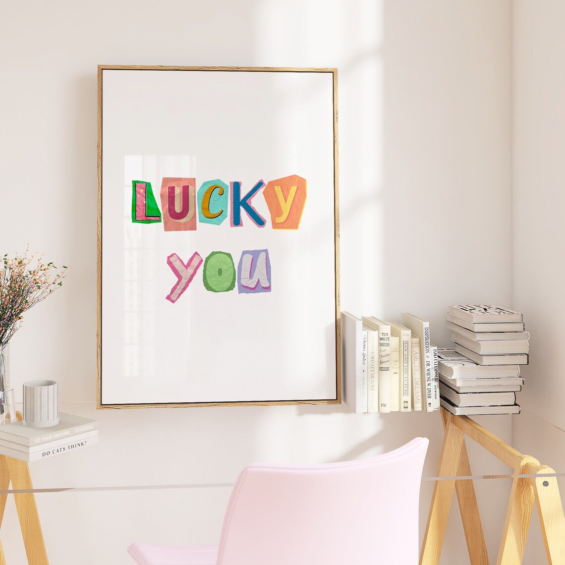 Lucky You Retro Art Print, Girly Preppy Decor - Image 3