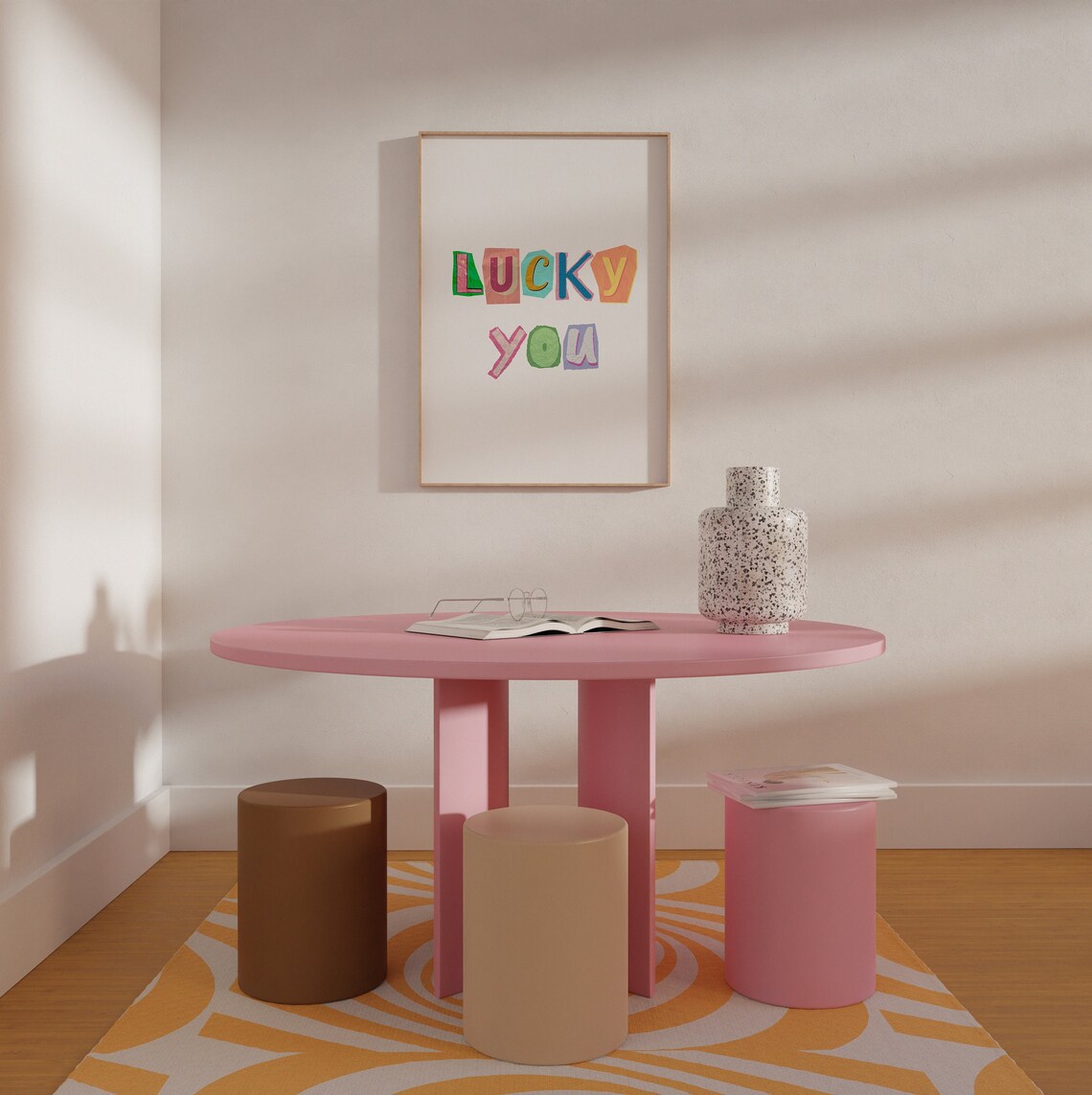 Lucky You Retro Art Print, Girly Preppy Decor - Image 2