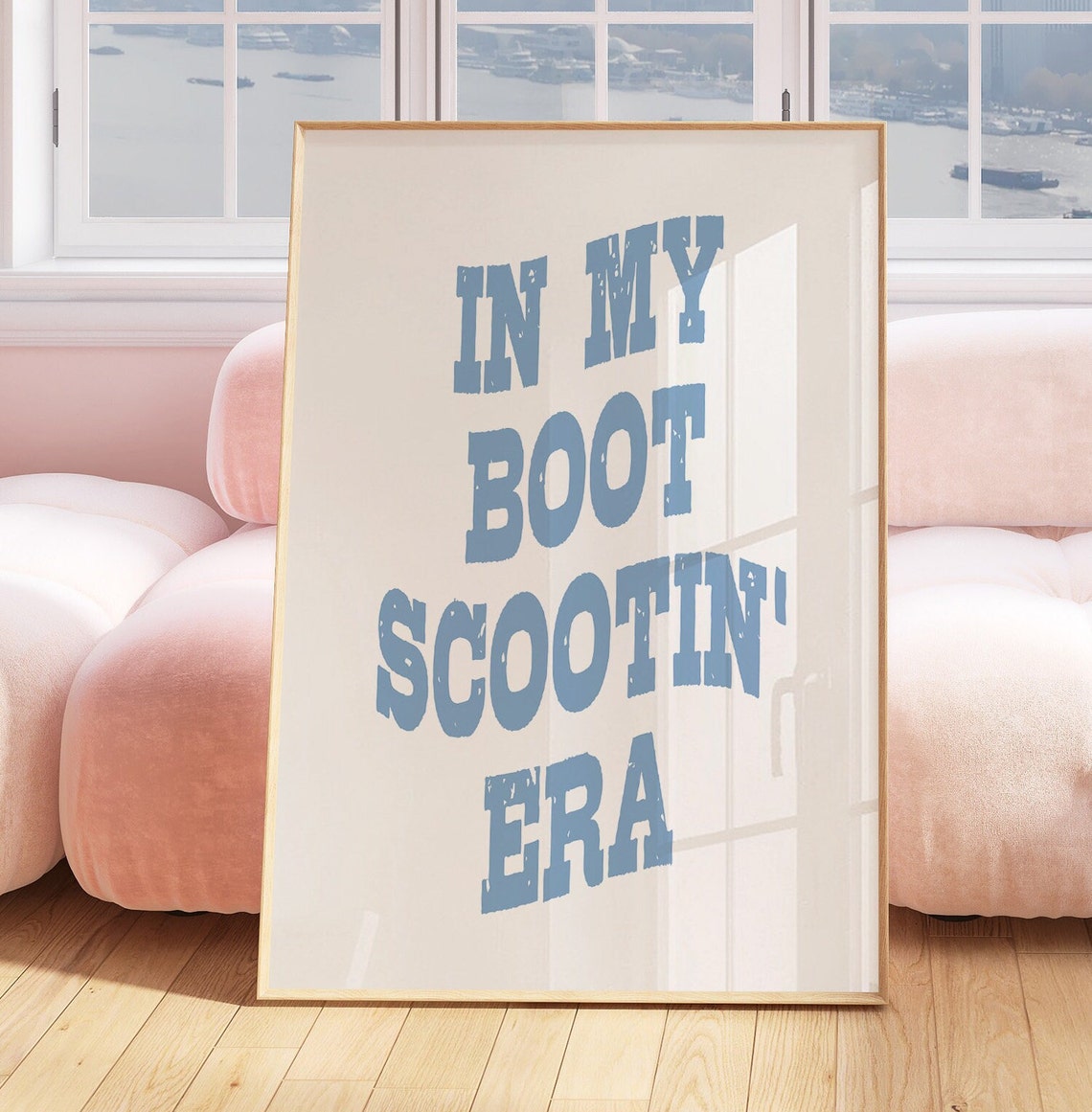 In My Boot Scootin' Era Blue Distressed Western Lettering Poster - Image 3