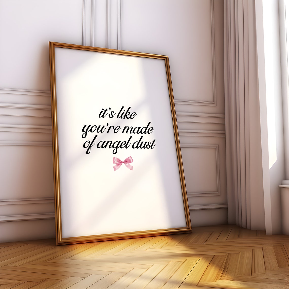 Angel Dust Quote Pink Bow Coquette Script Girls Room Decor Poster - Image 4