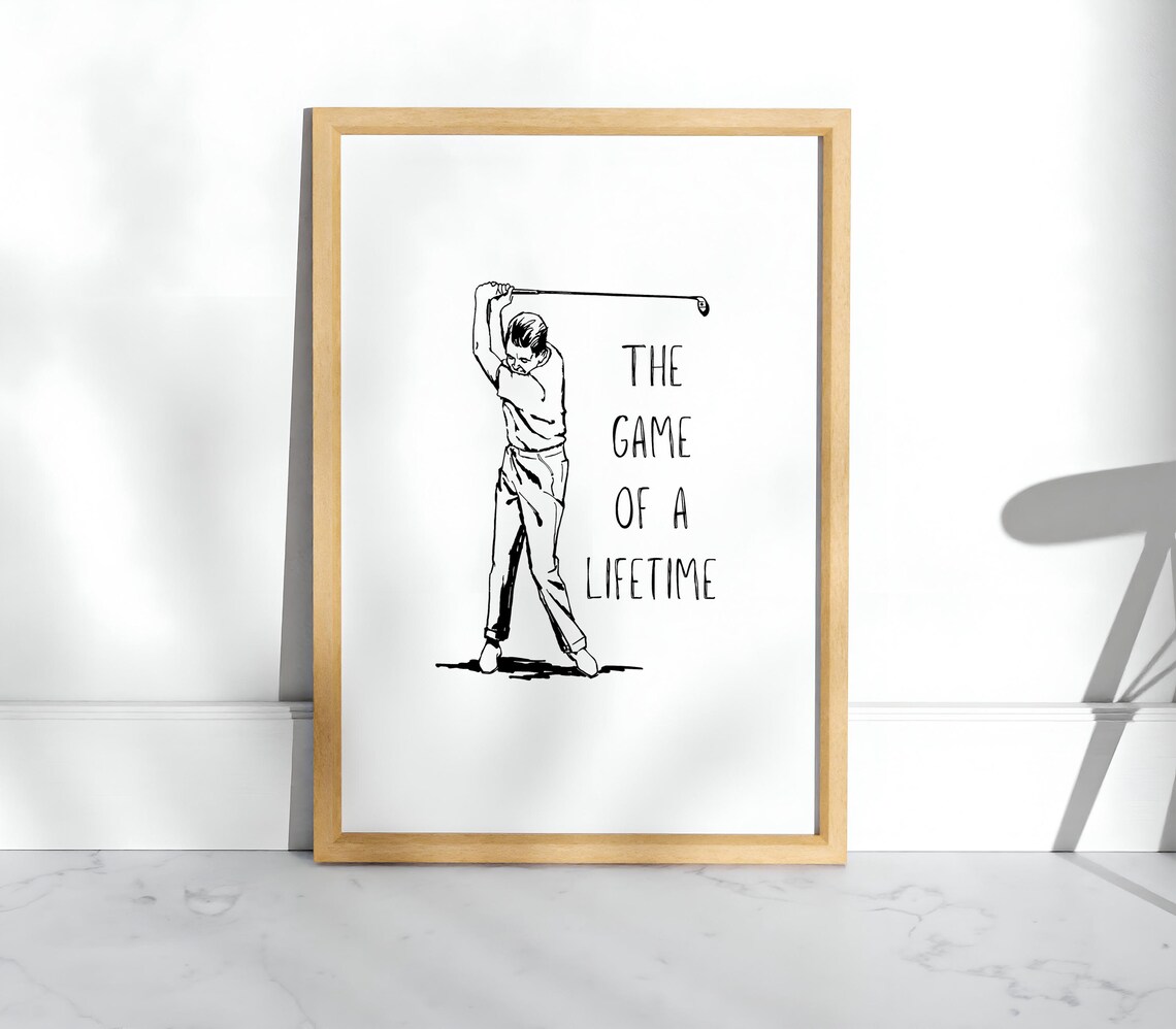 Vintage Golfer Sketch The Game Of A Lifetime Quote Golf Poster - Image 4