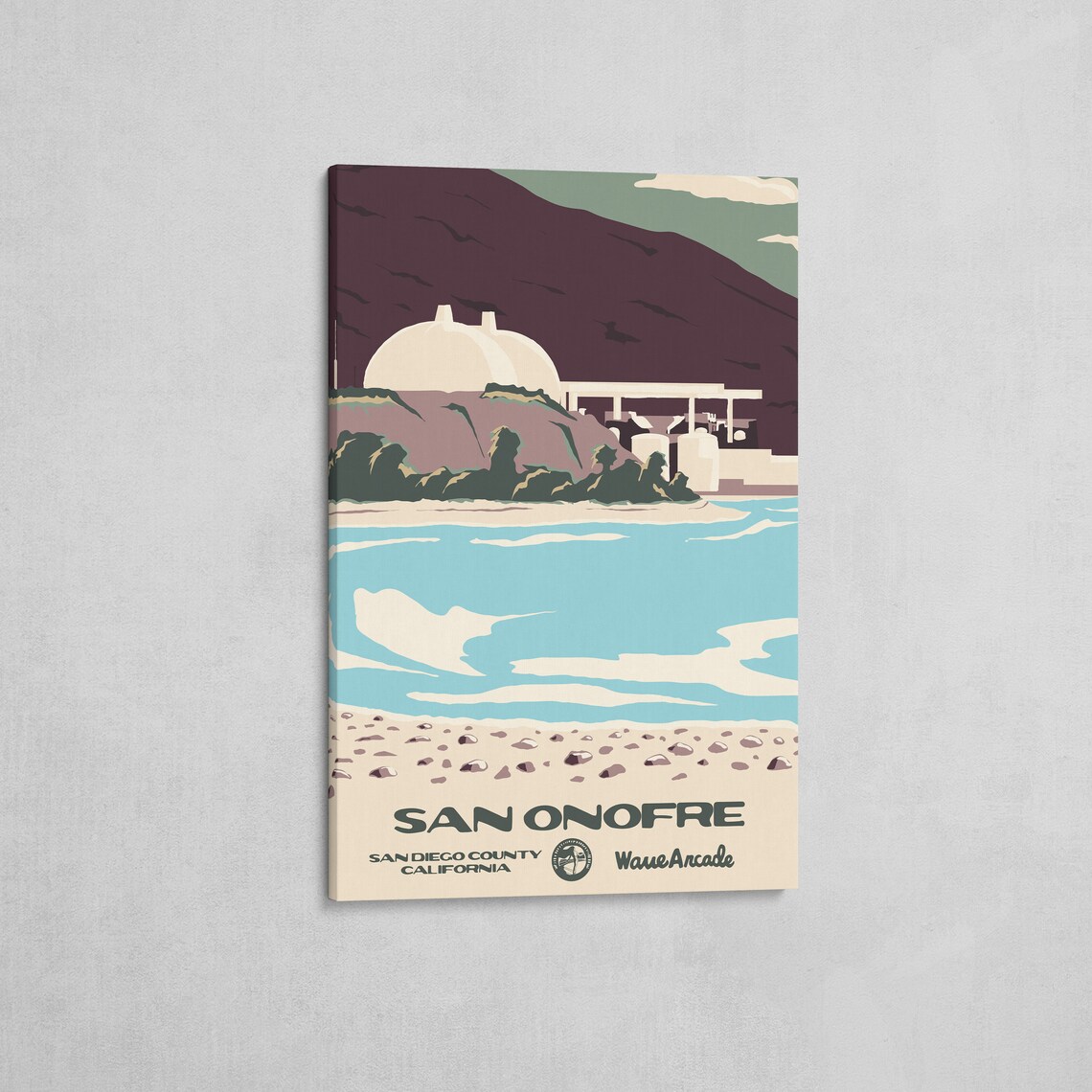 San Onofre San Diego County California Beach Dome Travel Art Print - Image 2