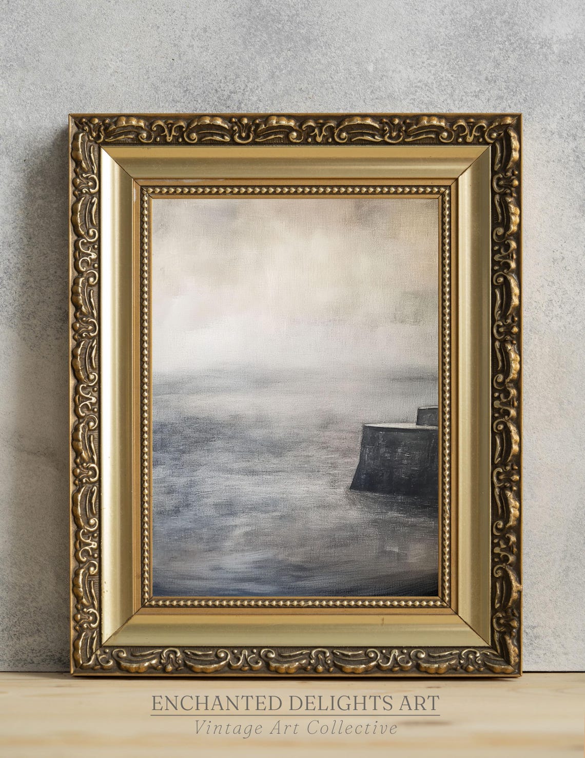 Earthy Toned Abstract Seascape Painting Textural Wall Art Minimalist Print
