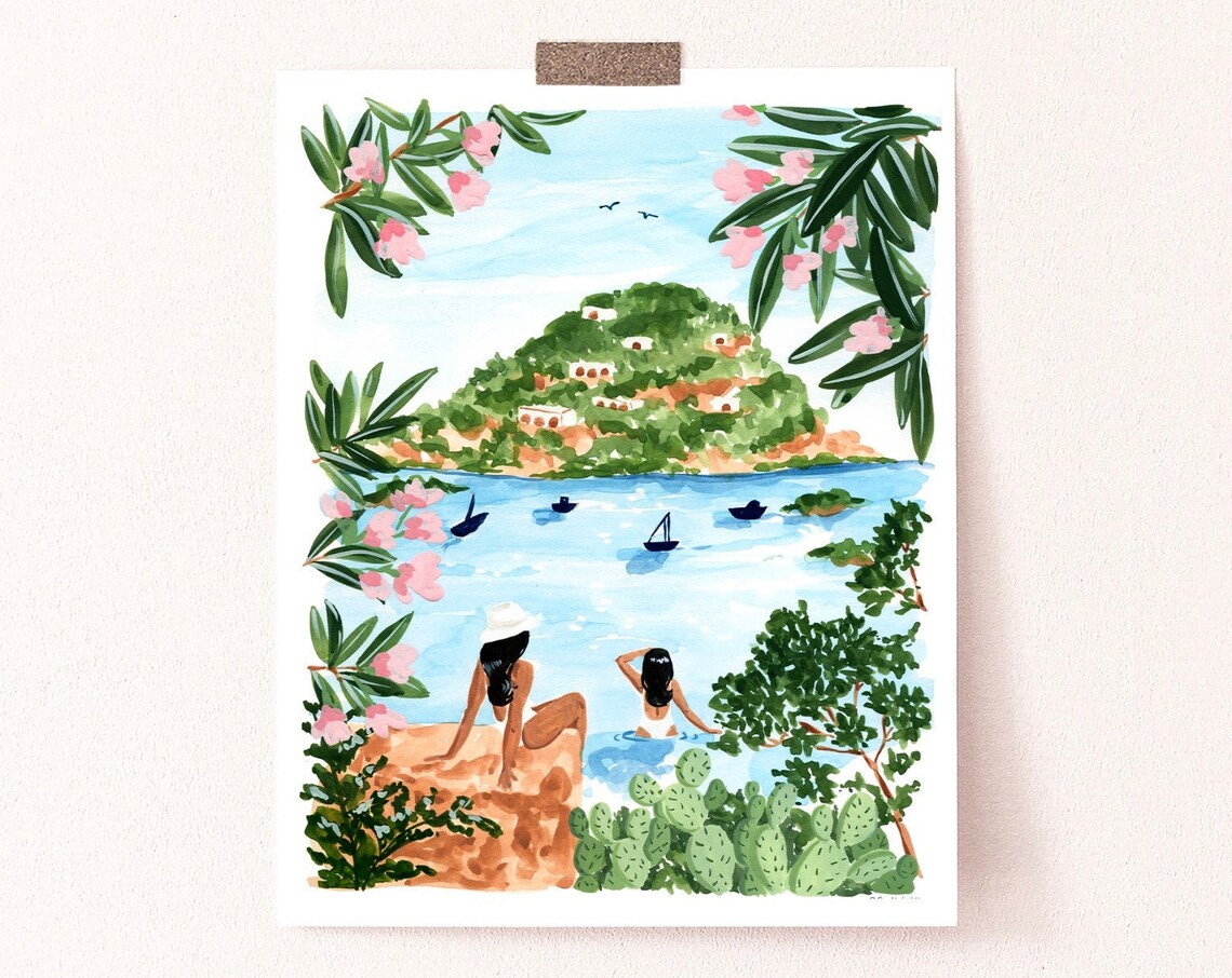 Somewhere In Italy Tropical Art Print, Amalfi - Image 3