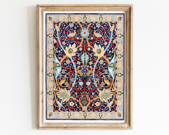William Morris Print Textile Art Wall Art Morris Tapestry Print Museum Poster Farmhouse Decor Bp17