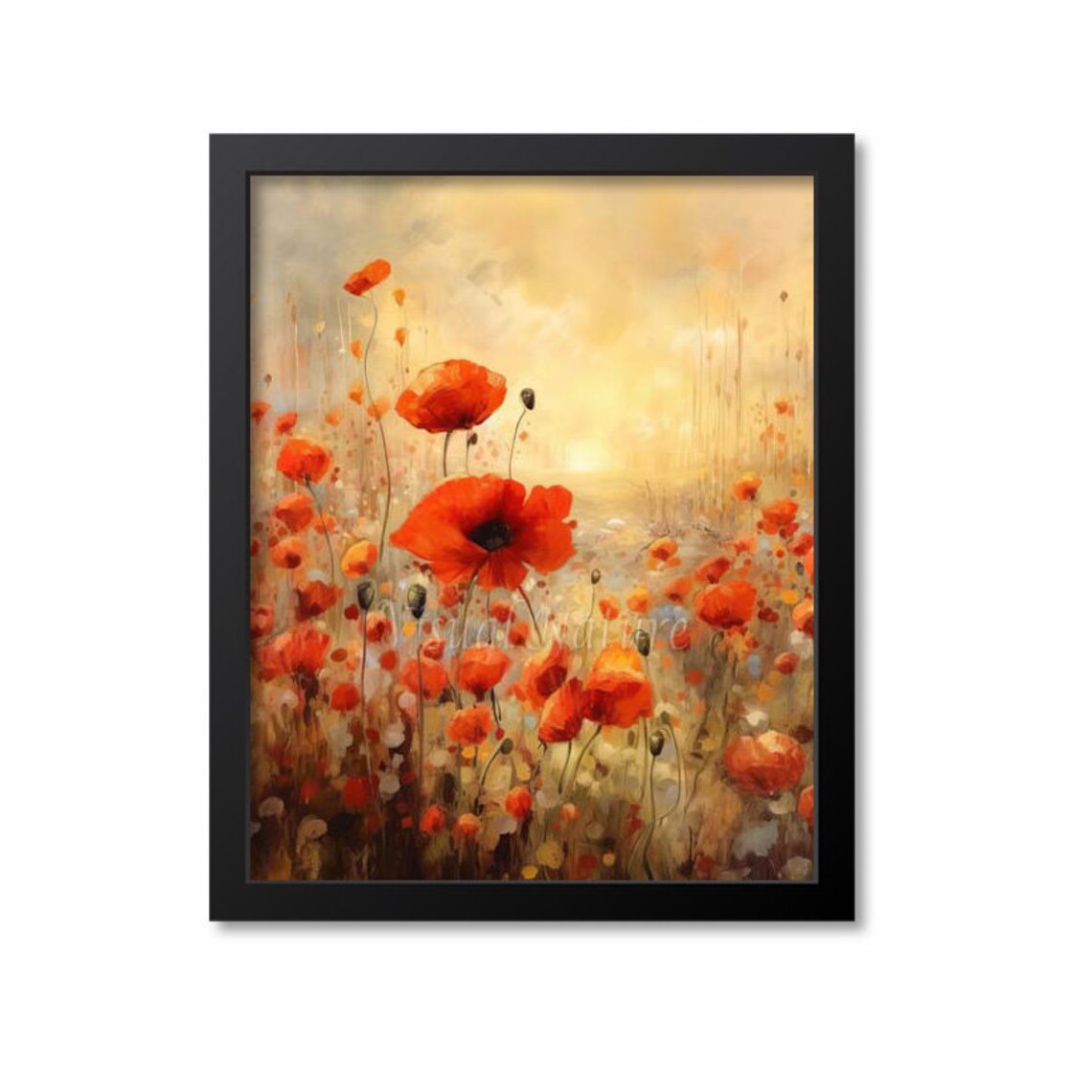 Orange Poppy Watercolor Flower Botanical Art Print