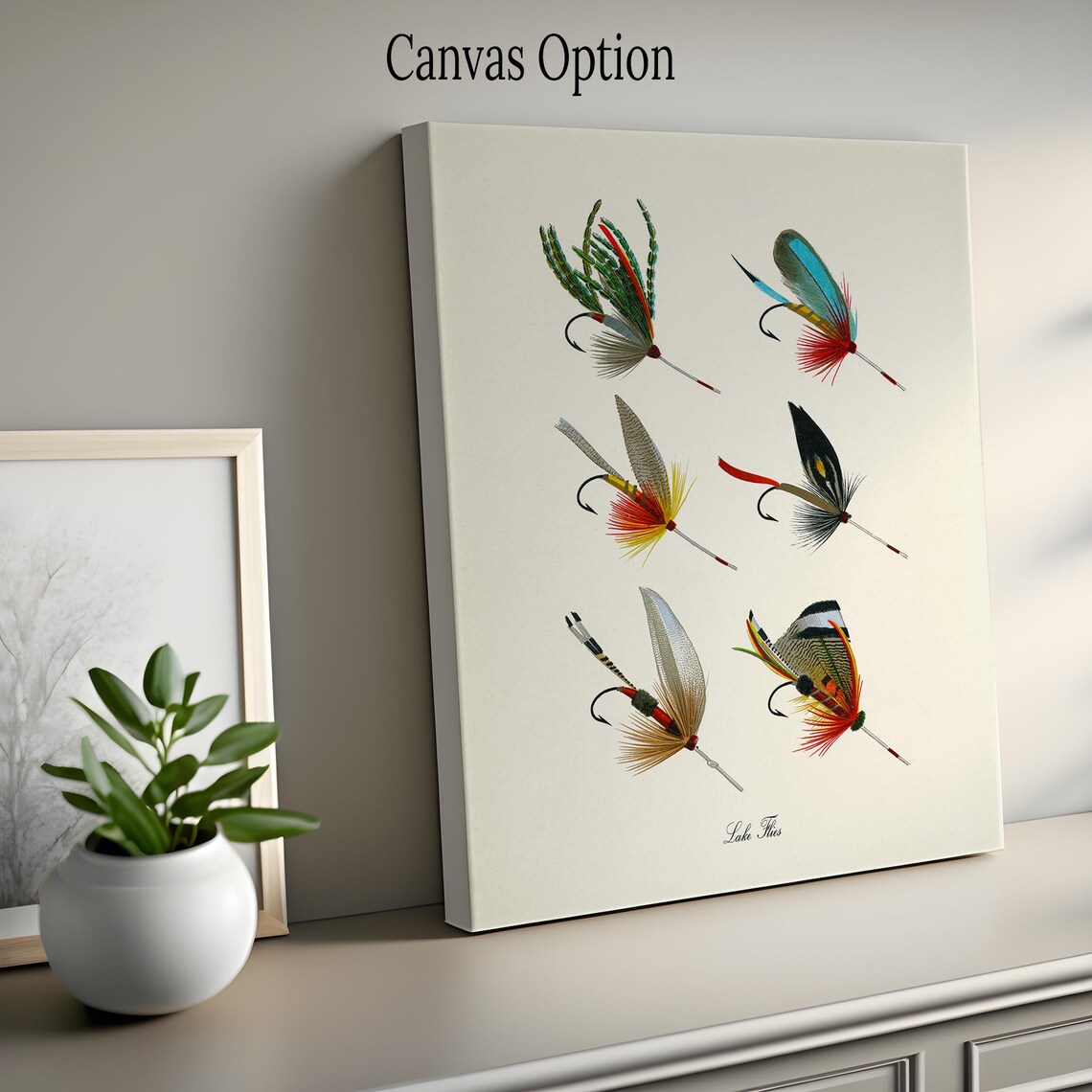 Lake Flies Fly Fishing Art Print, Lake Wall Decor - Image 2