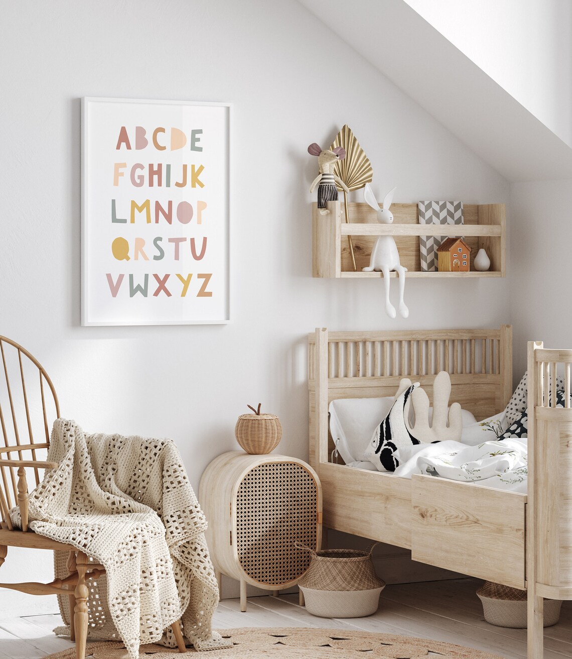 Alphabet Print Rainbow Nursery Decor, Kids Room Art Print - Image 2