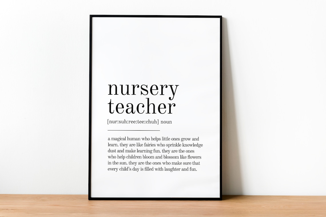 Nursery Teacher Definition Minimalist Modern Art Print - Image 2