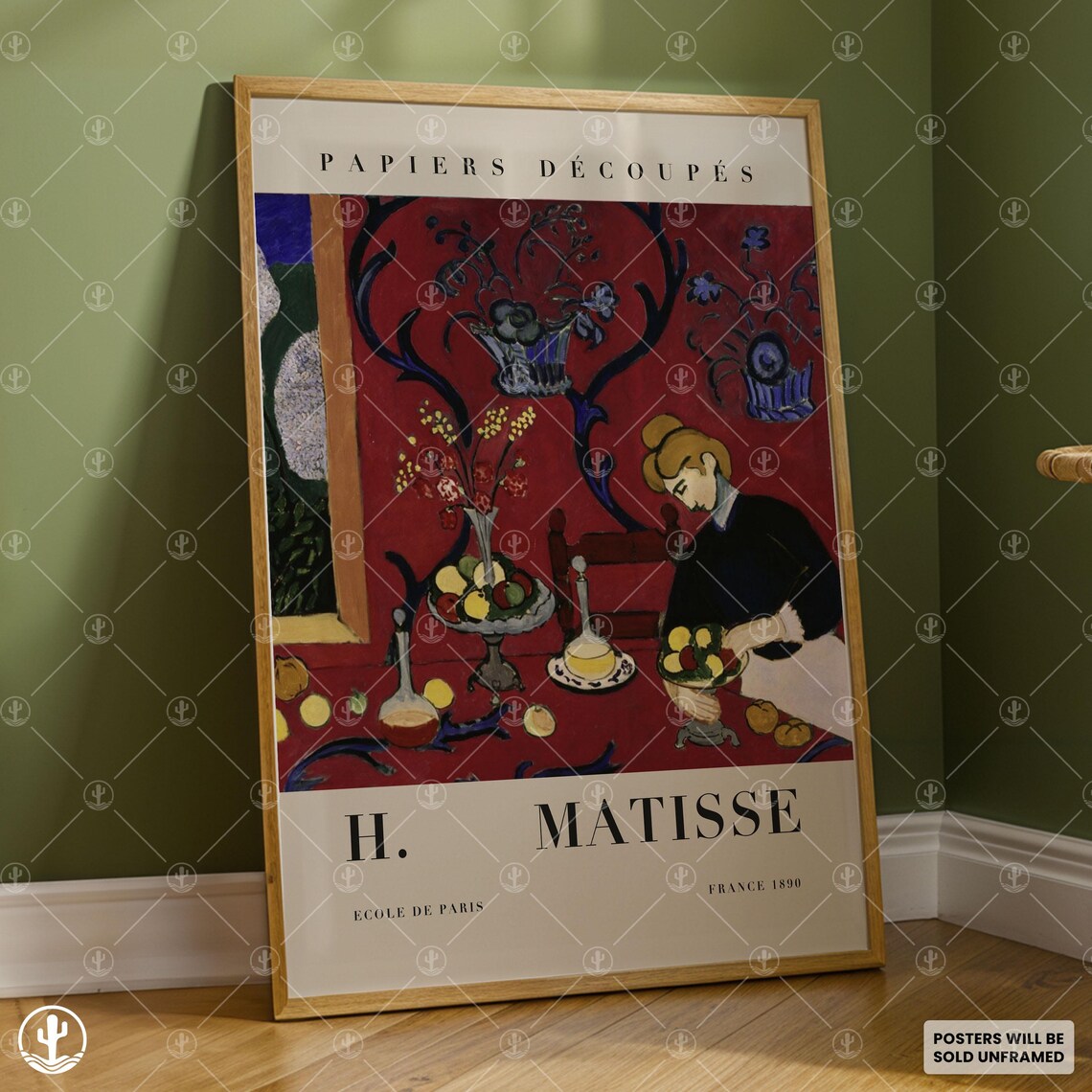 Henri Matisse Red Interior Still Life Woman Fruit Art Poster