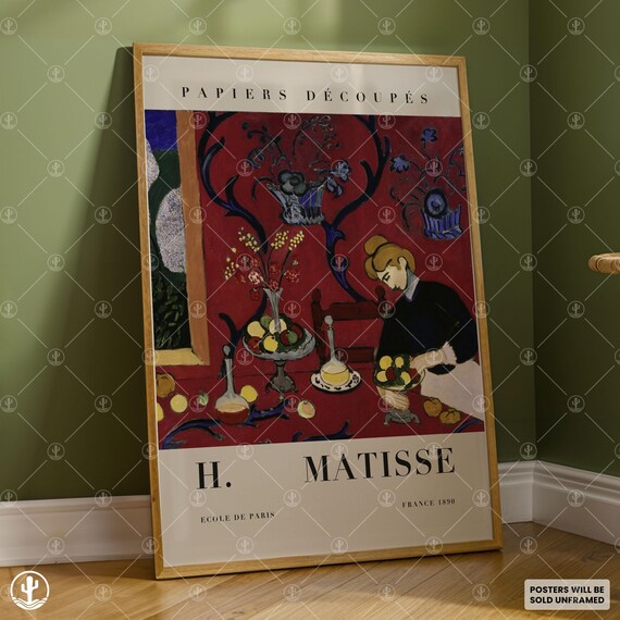 Henri Matisse Red Interior Still Life Woman Fruit Art Poster