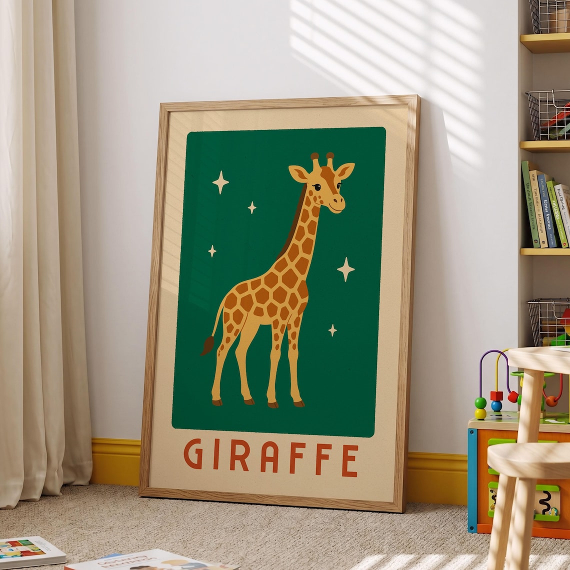Giraffe Nursery Print Safari Animal Wall Art Baby Room Decor