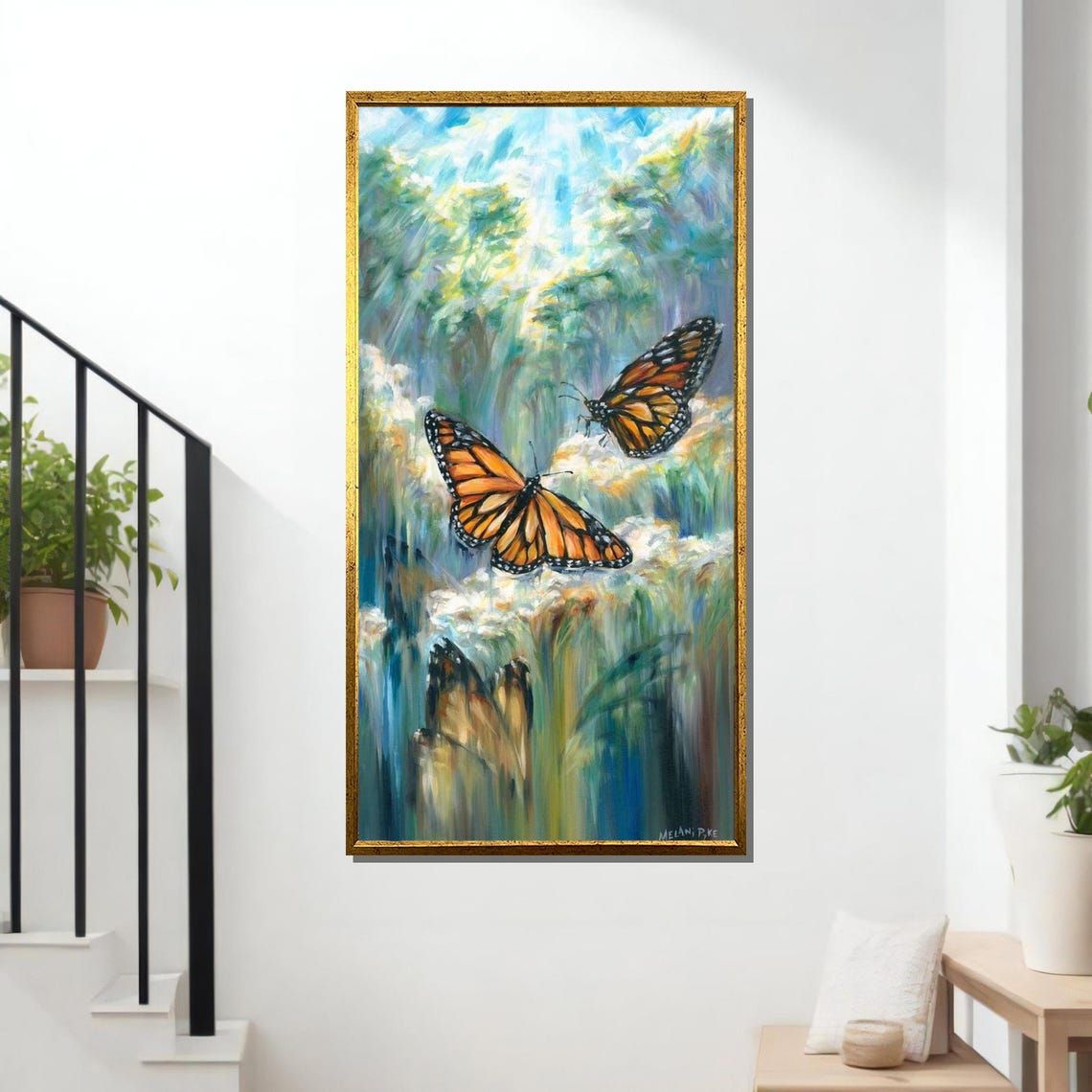 Monarch Butterfly Art Nature Inspired Wall Decor Butterfly Painting Serene Meadow Artwork Ready To Hang Home Decoration