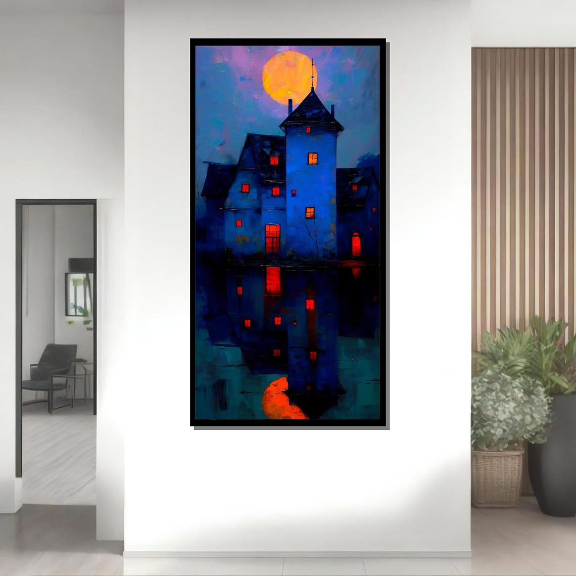 Moonlit Haunted Manor Gothic Castle Dark Fantasy Night Wall Art Poster - Image 4