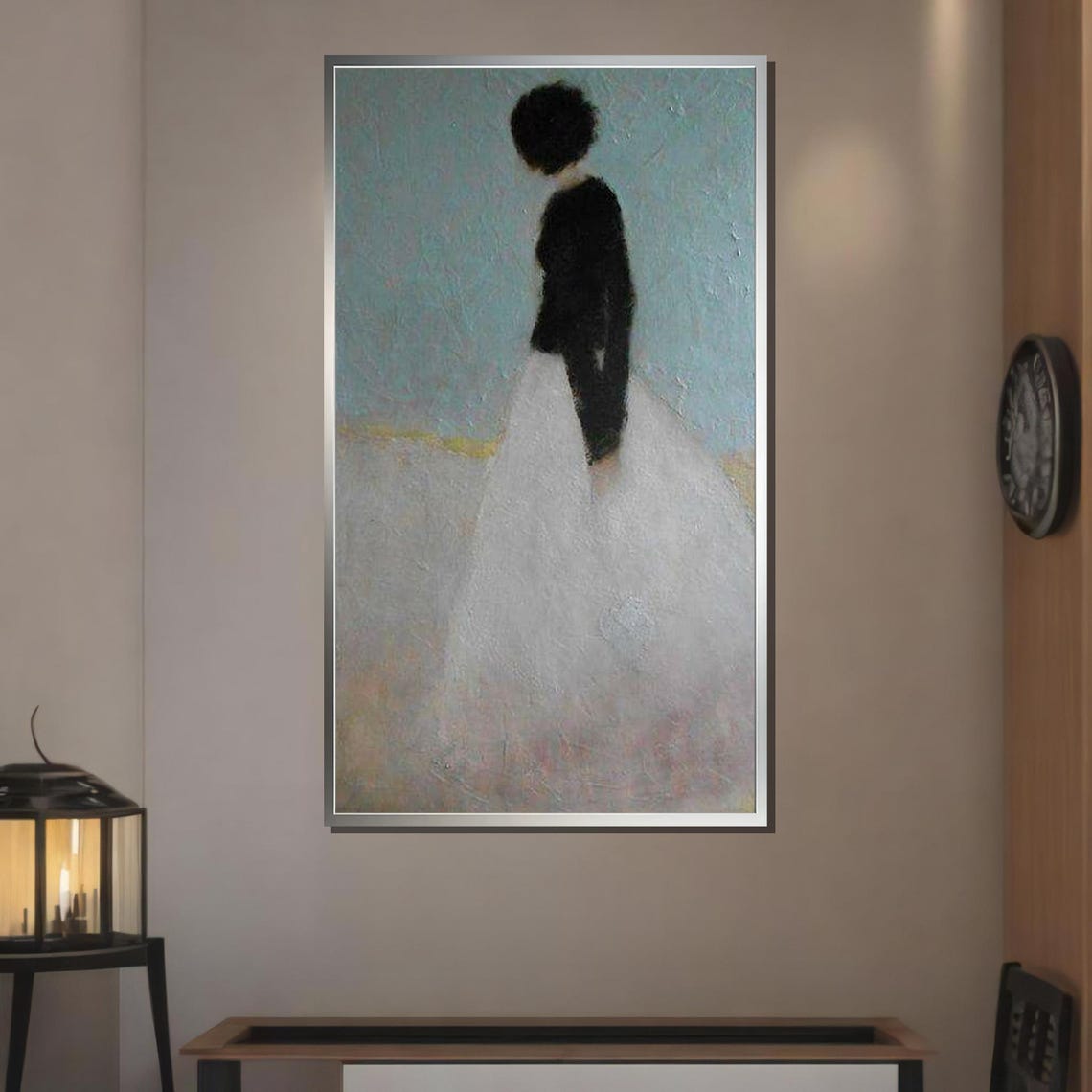 Minimalist Woman Silhouette Elegant Black White Modern Art Wall Poster - Image 3