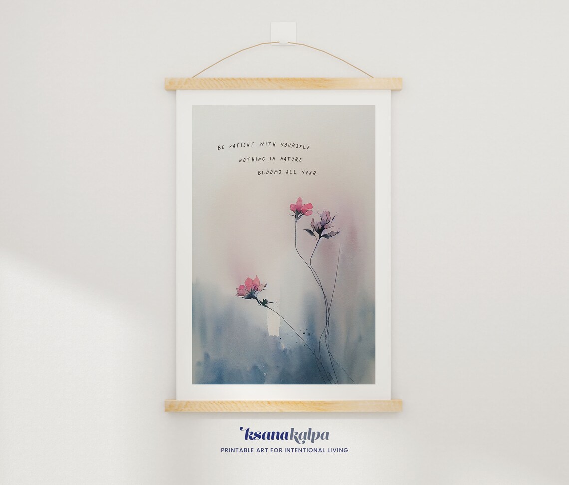 Be Patient With Yourself Butterfly Watercolor Art Print - Image 2