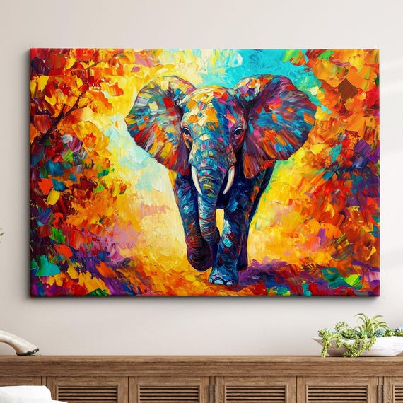 Elephant Abstract Wall Art Print