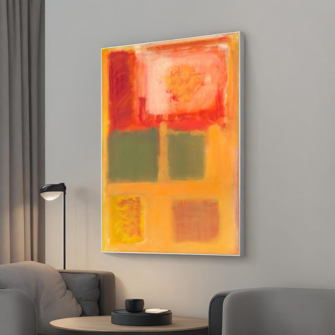 Rothko Style Warm Red Yellow Orange Color Field Abstract Art Print