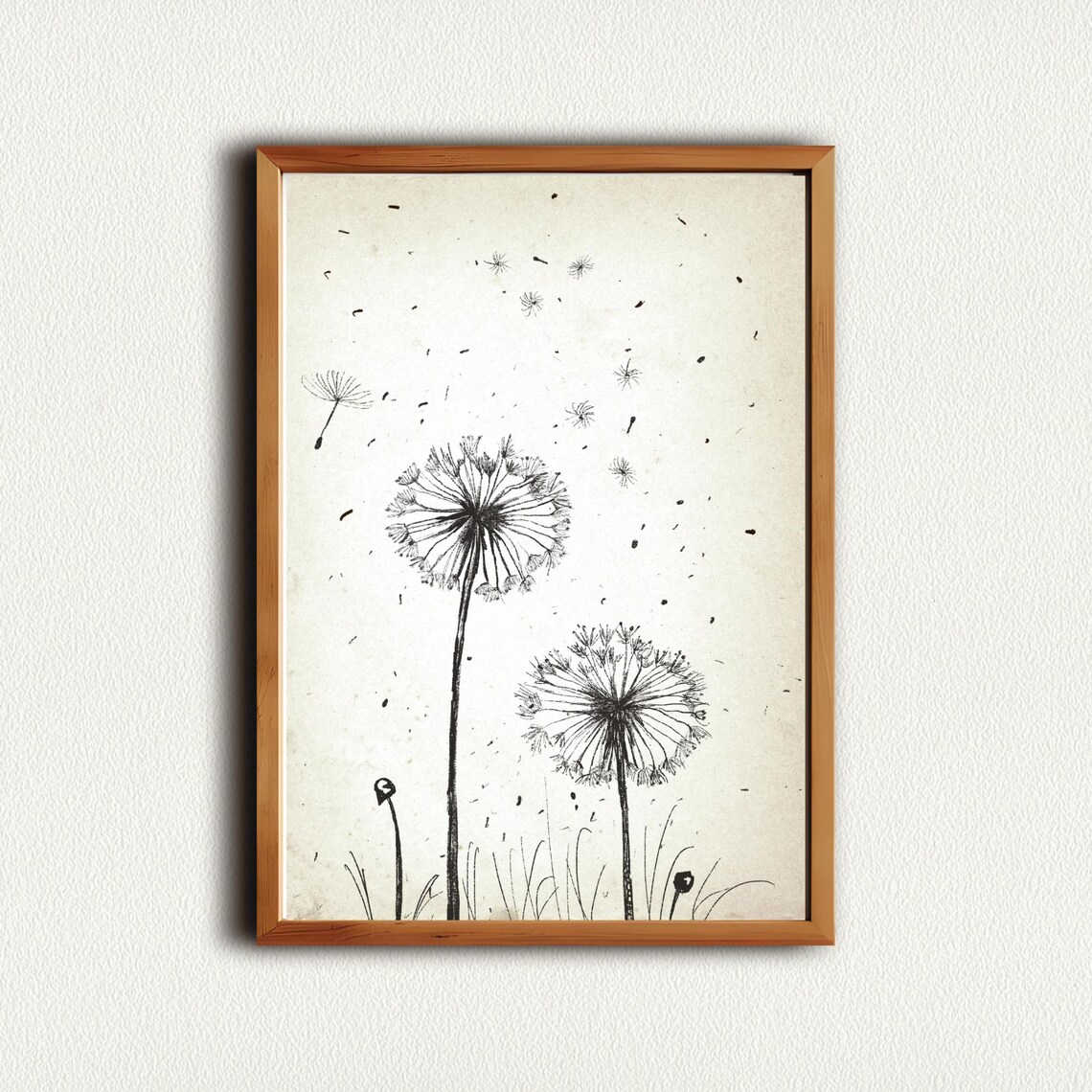 Dandelion Seed Heads Blowing in the Wind Botanical Art Print - Image 4