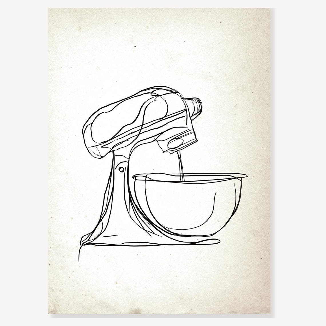 Minimalist Line Art Stand Mixer For Baking Kitchen Decor Poster - Image 2