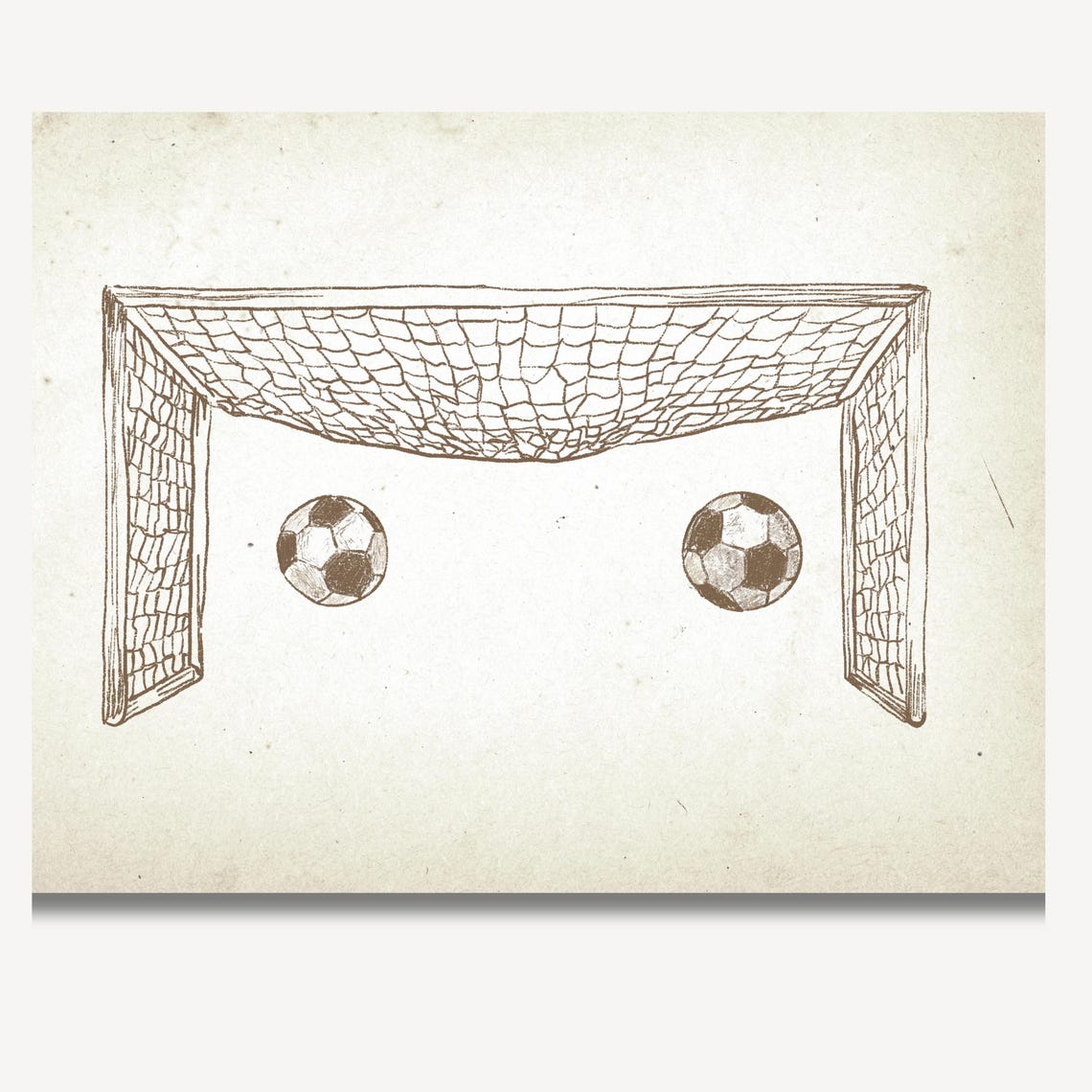 Vintage Soccer Ball Nursery Print Football Kids Room Sketch Sports Gallery Wall Gender Neutral Soccer Ball Prints Boys Room - Image 2