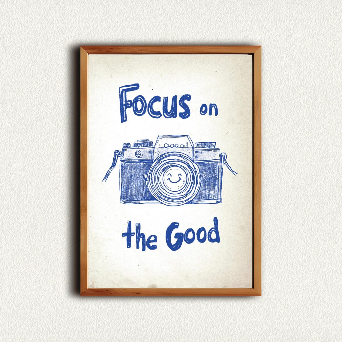Focus On The Good Vintage Camera Sketch Motivational Quote Poster - Image 4