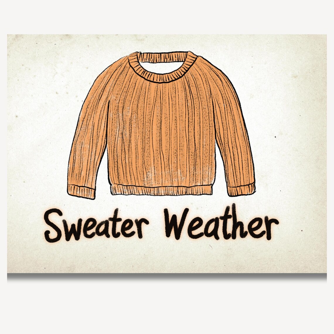 Sweater Weather Cozy Ribbed Orange Sweater Fall Quote Poster - Image 2