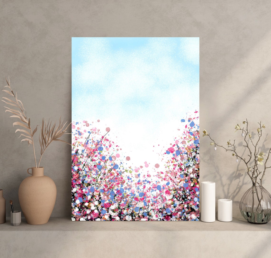Wildflower Bloom Splash Abstract Modern Botanical Floral Poster