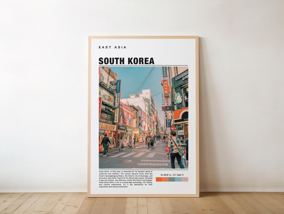 South Korea Seoul Street Market City Photo Travel East Asia Poster