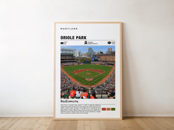 Oriole Park Print Wall Art Poster Photo Baseball Game Day Maryland Usa Sports