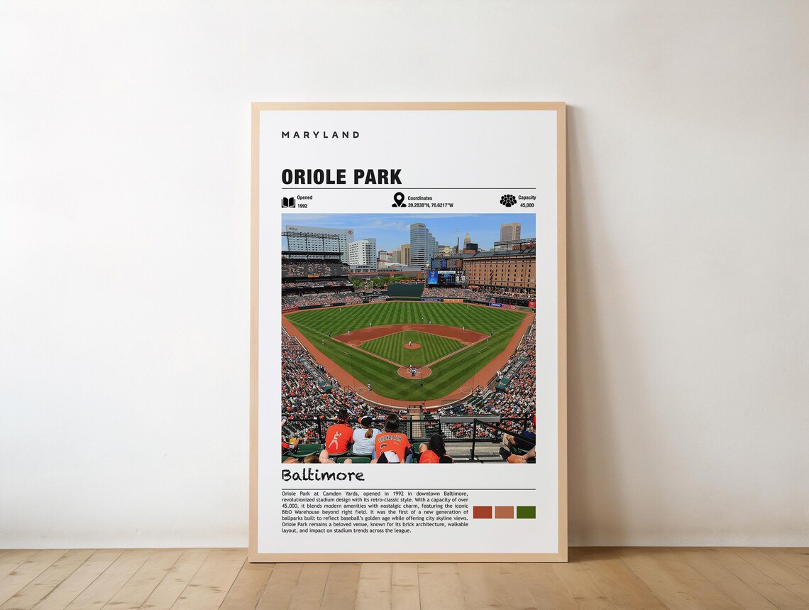 Oriole Park Camden Yards Baltimore Baseball Stadium Sports Poster