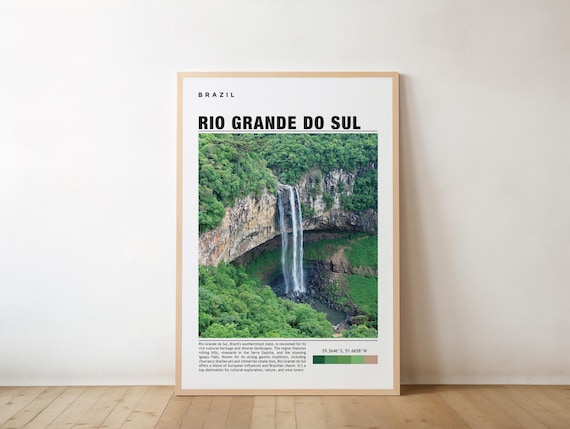 Rio Grande Do Sul Brazil Waterfall Canyon Nature Photo Poster