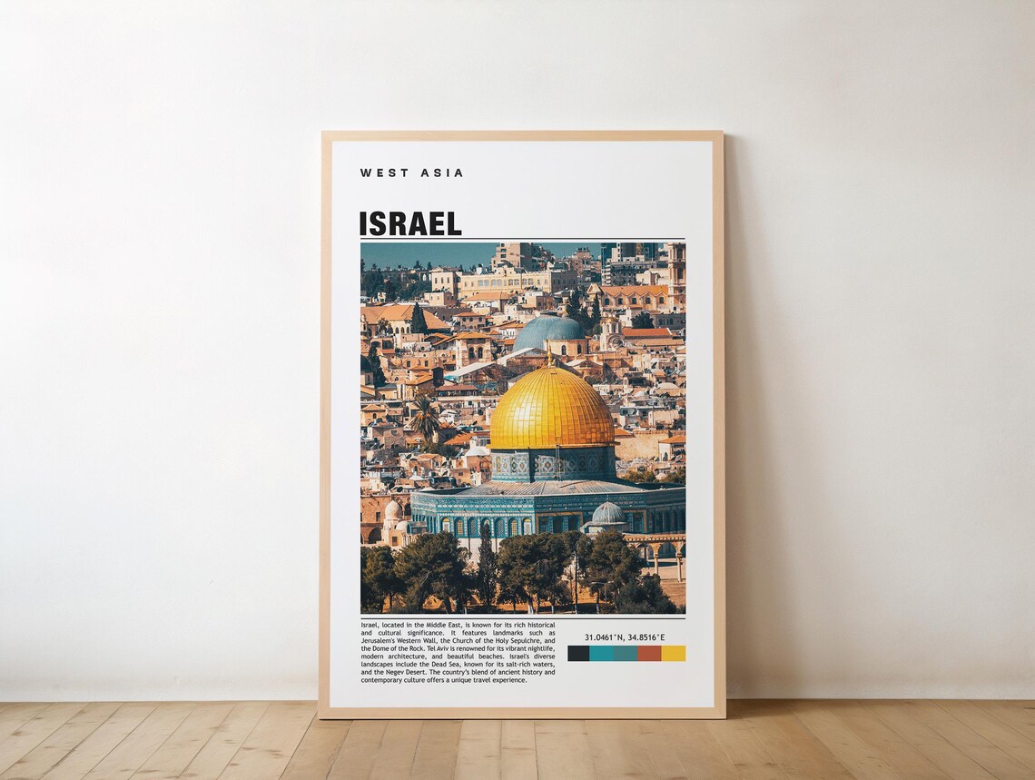 Israel West Asia Dome of the Rock Jerusalem Photo Travel Poster