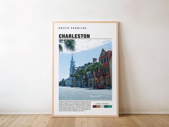 Charleston South Carolina Historic Street Photo Travel Poster USA