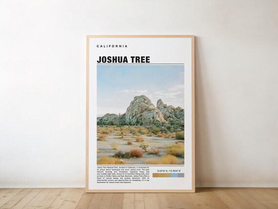 Joshua Tree Desert Granite Boulders California National Park Poster