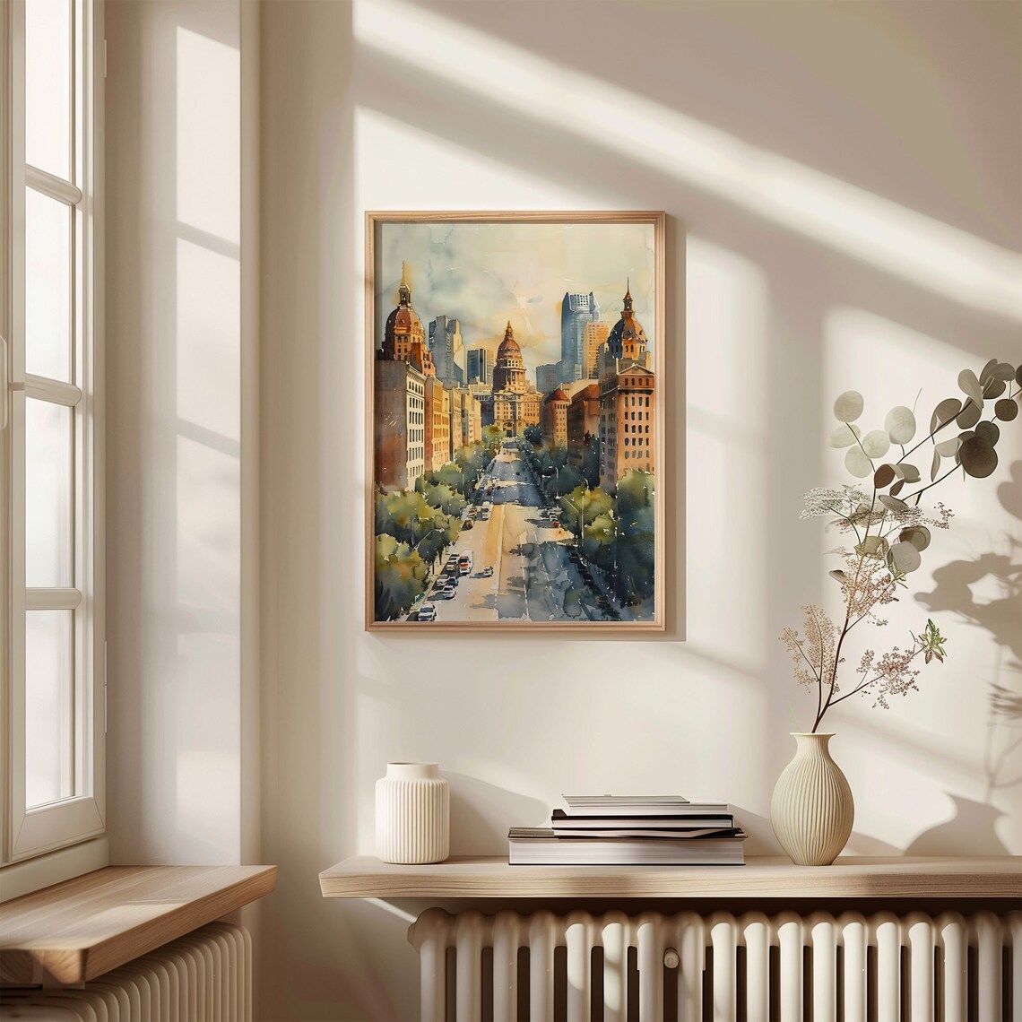 Fort Worth Watercolor Painting, Stockyards Travel Poster - Image 4