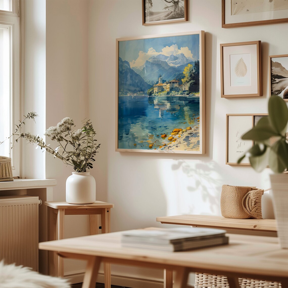 Lake Annecy Watercolor Painting Art Print Poster - Image 3