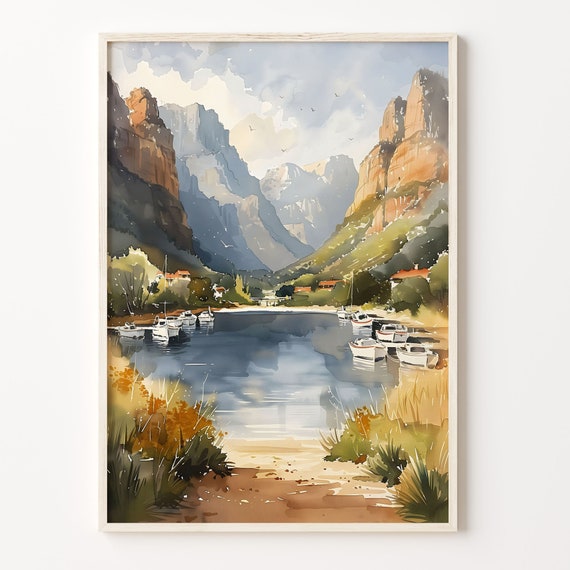 Watercolor Painting South Africa Travel Print Wall Art Poster Home Dcor Art Lovers Gift Wall Dcor Art C30 266