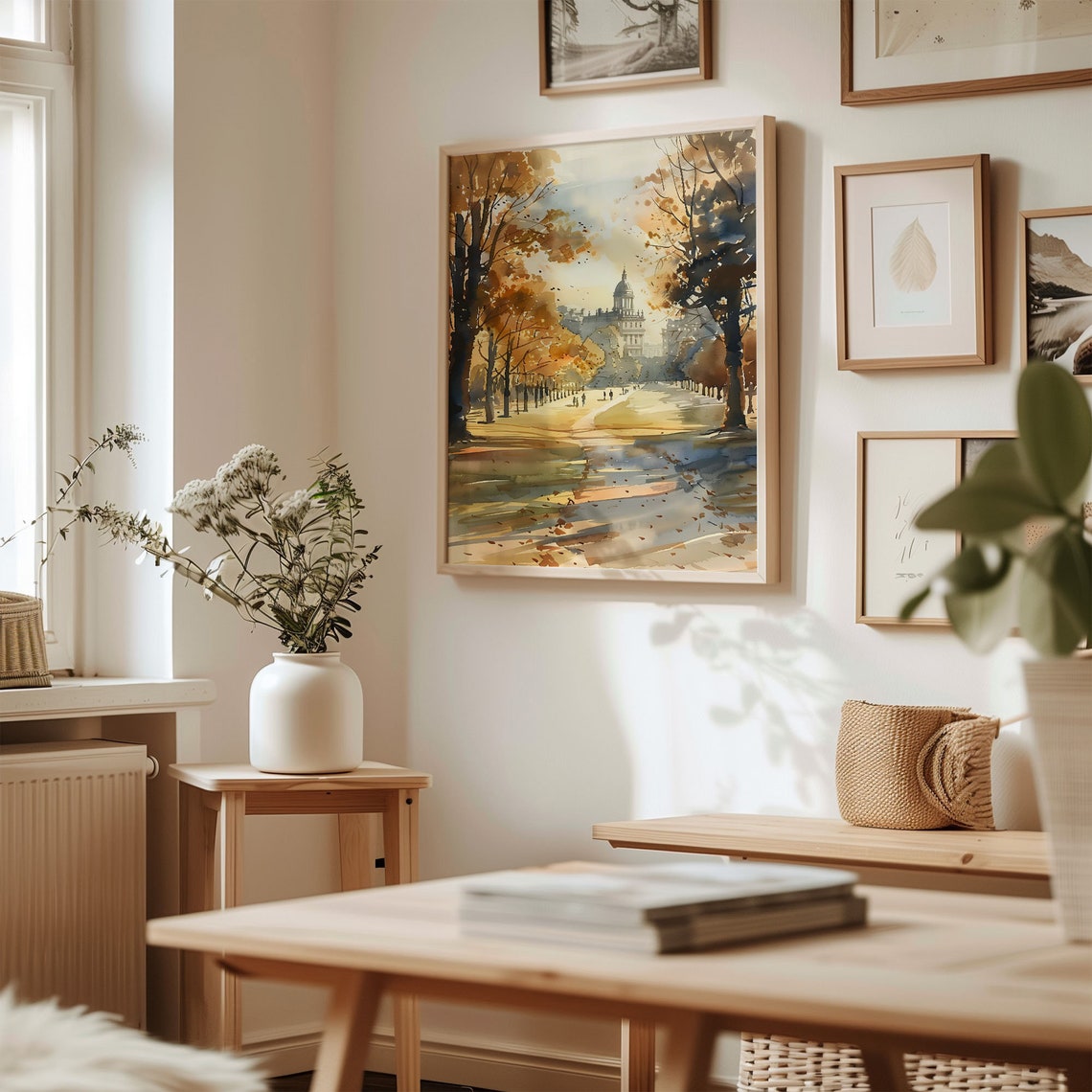 Watercolor Painting Primrose Hill London Travel Poster Wall Art London Skyline Cityscape Print London Park C30 418 - Image 3