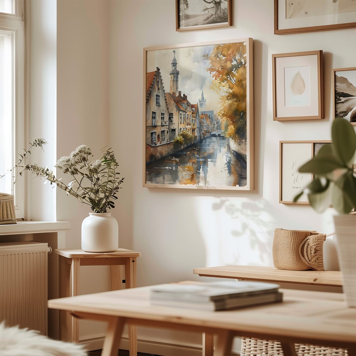 Bruges Watercolor Travel Poster, Belgium Wall Art - Image 3