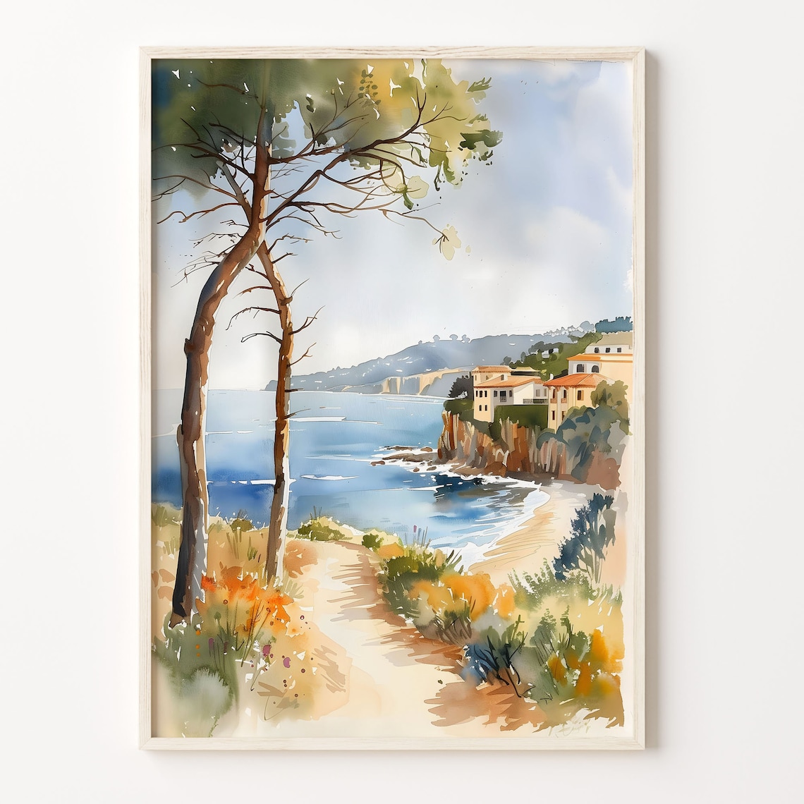 La Jolla Shore Watercolor Travel Poster, California