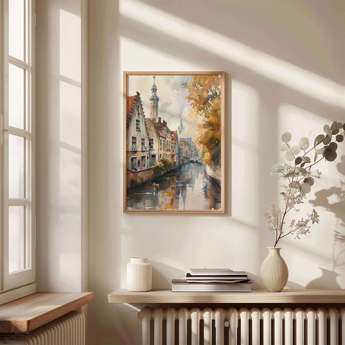 Bruges Watercolor Travel Poster, Belgium Wall Art - Image 4