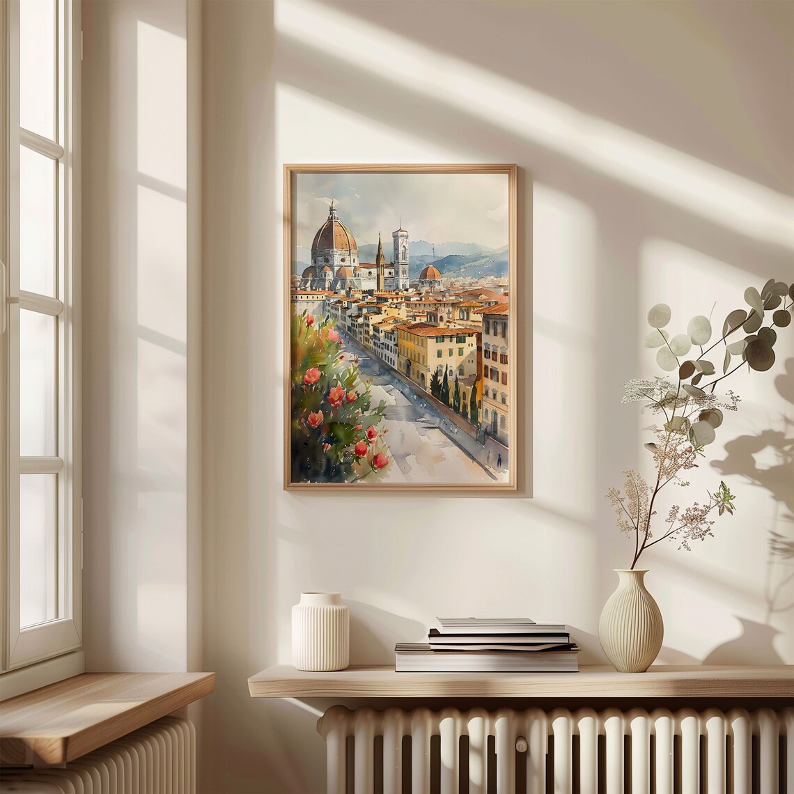 Florence Watercolor Travel Poster, Mid-Century Modern - Image 4
