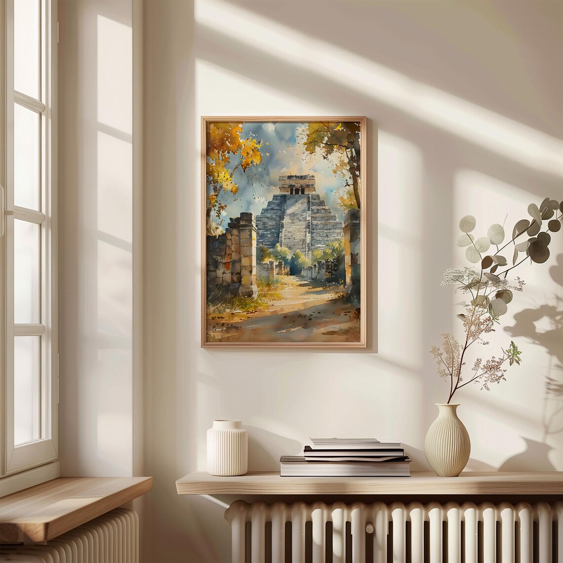 Chichen Itza Watercolor Travel Poster, Mexico Art Print - Image 4