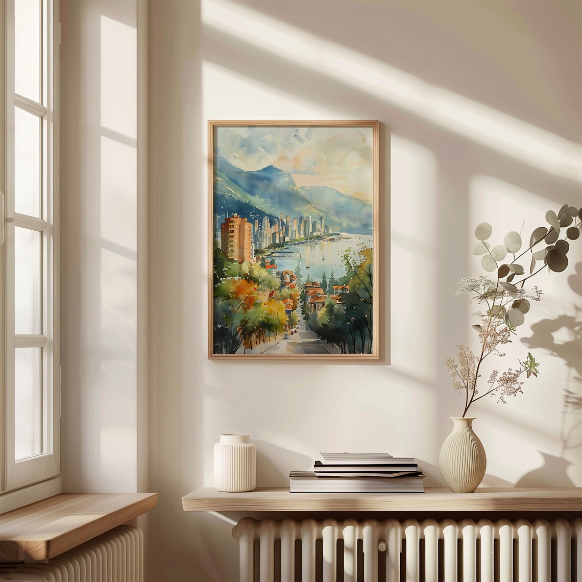 Vancouver Evening Watercolor Art Print, Canada - Image 4