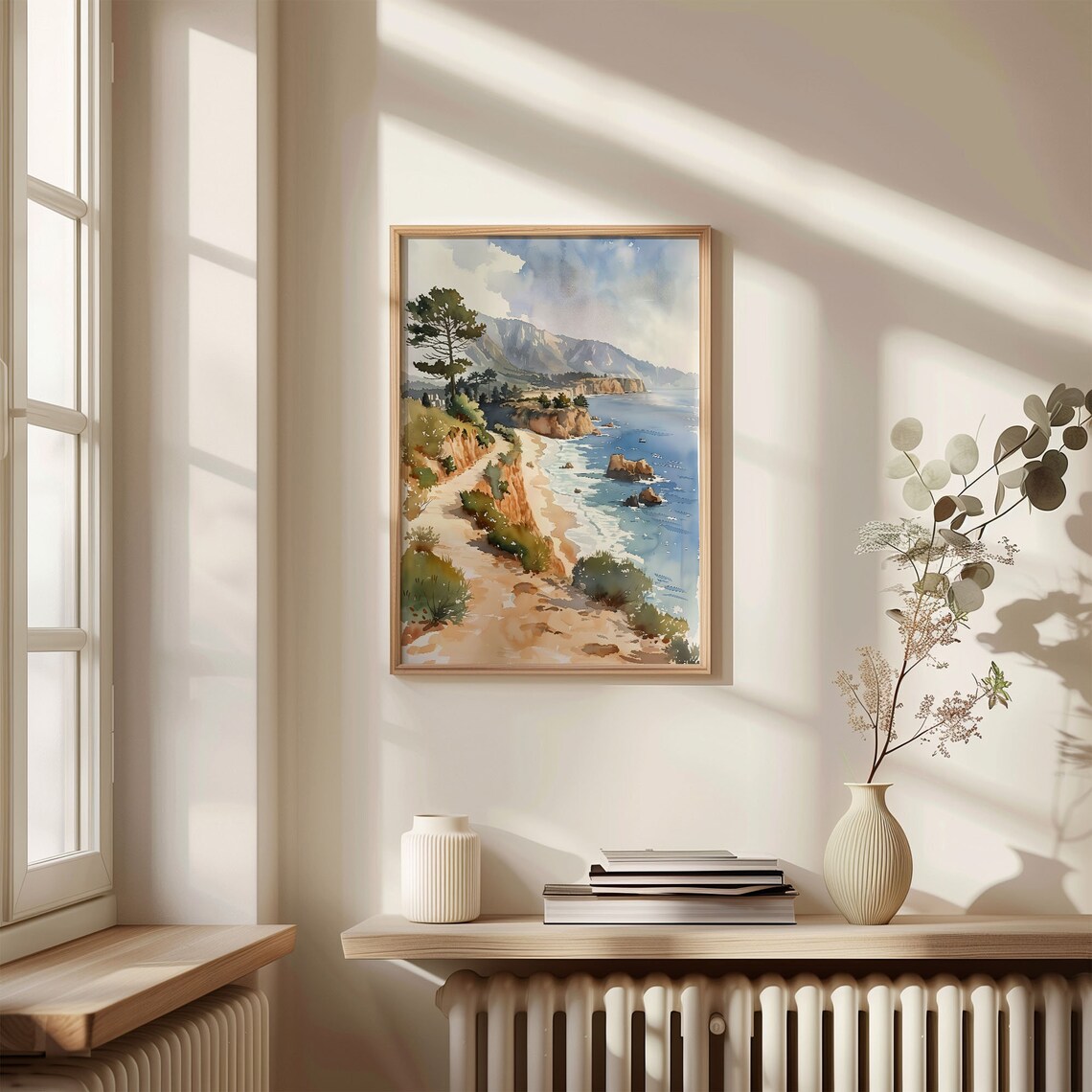 Pebble Beach California Watercolor Art Print - Image 4