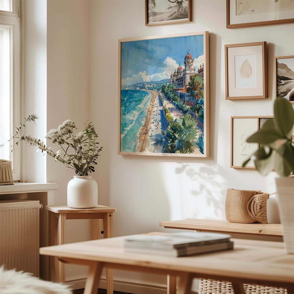 Eastbourne Beachfront Promenade Sunny Coastal Watercolor Travel Poster - Image 3